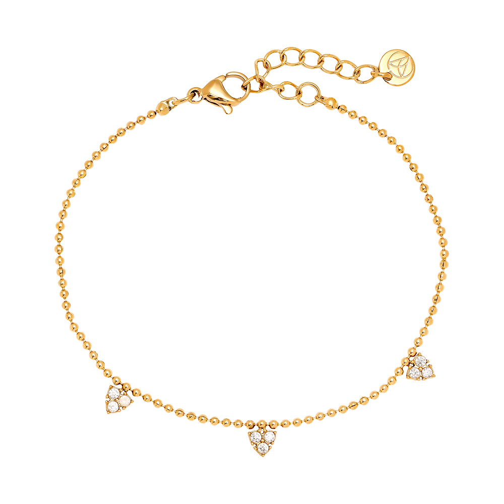 Edelstahl Armkette 15cm Diamond Dots