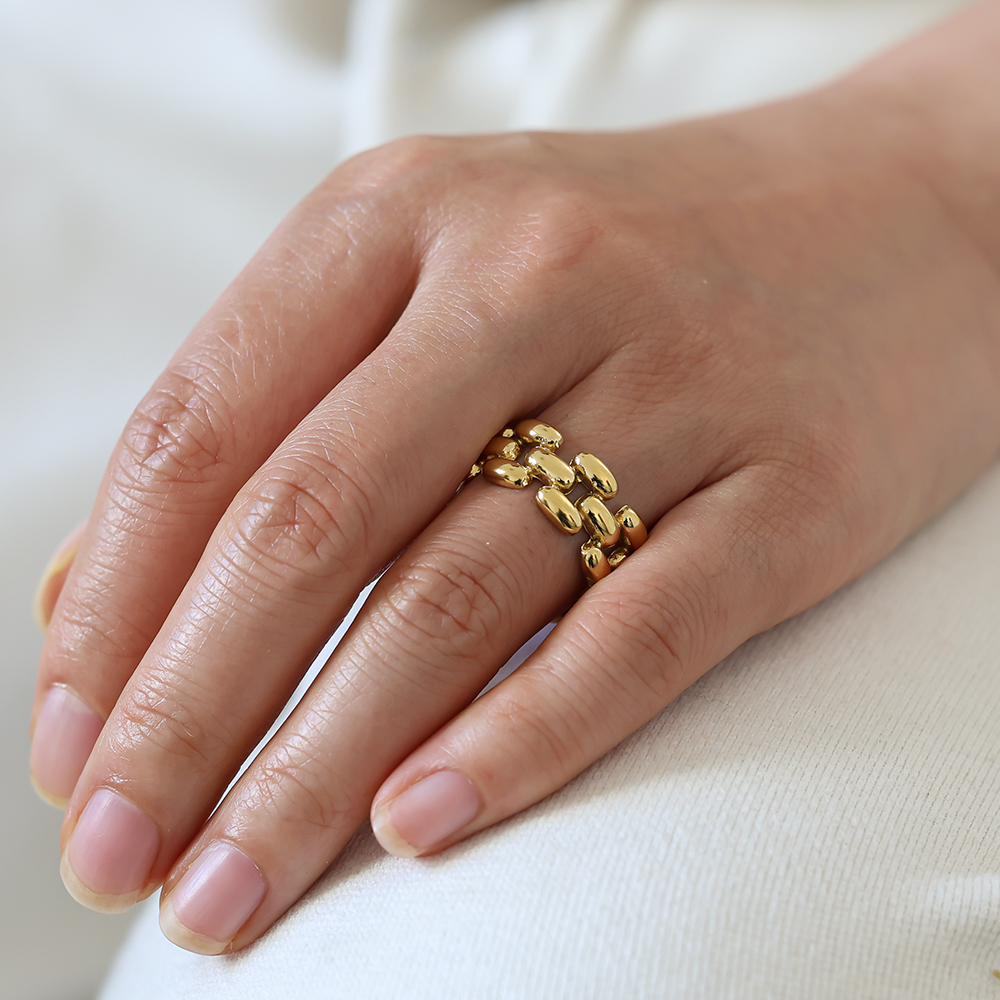 Glieder Ketten Edelstahl Ring