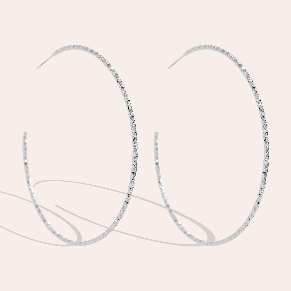 60mm Gedrehte Edelstahl Ohrringe 