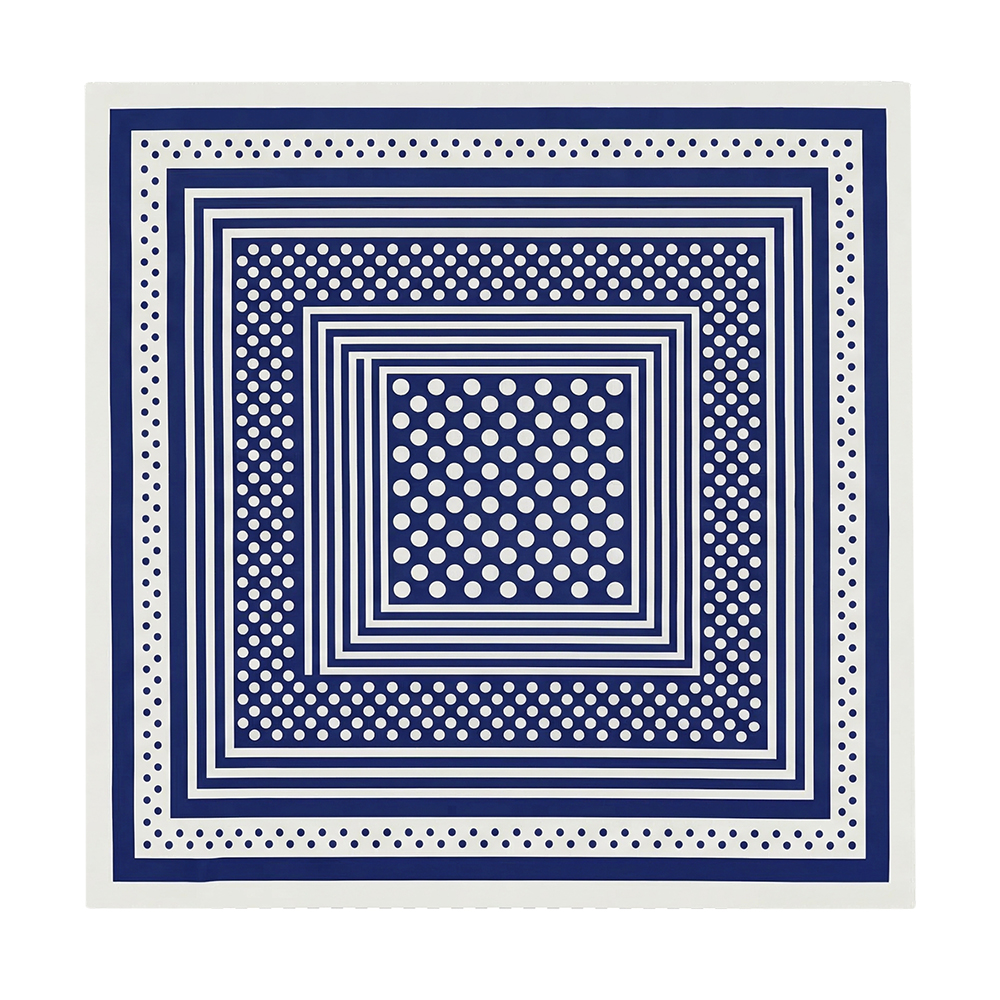 68*68cm Blauer Streifenpunktmuster Schal
