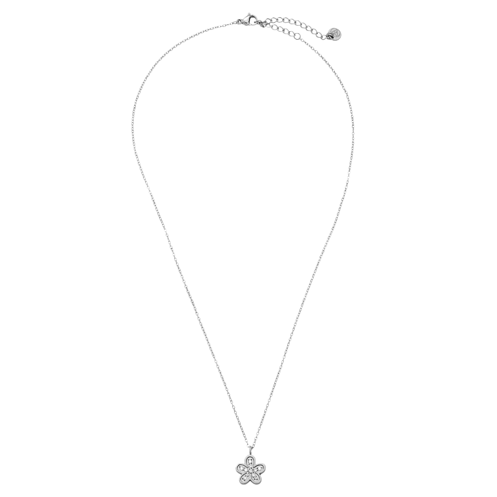 40cm Sweet Diamond Flower Edelstahl Halskette  