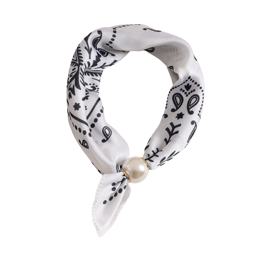 43cm kleines schwarzes Muster Perlen Schal   