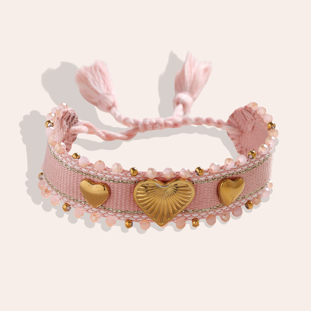 Herz auf einem Polyesterbeutel Edelstahl Armband   