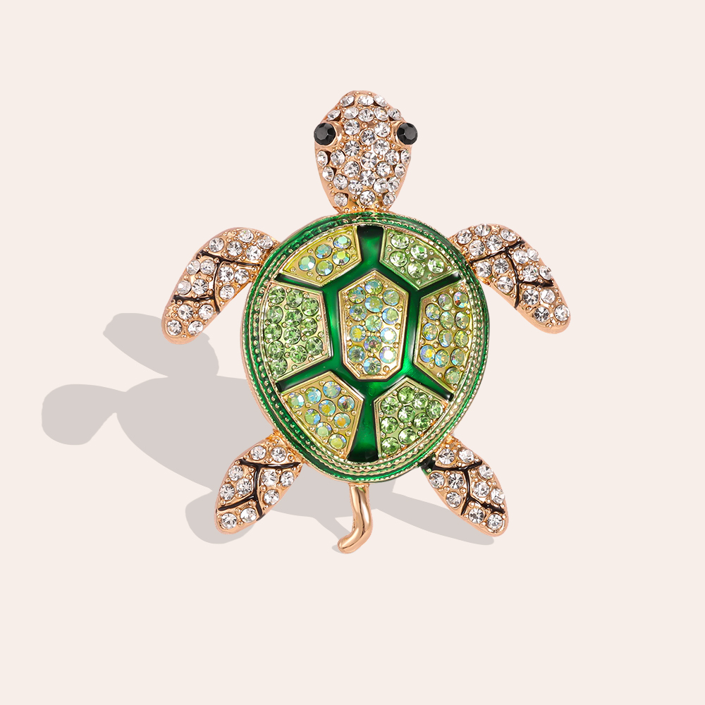 65mm Schildkröte Grüne Brosche  