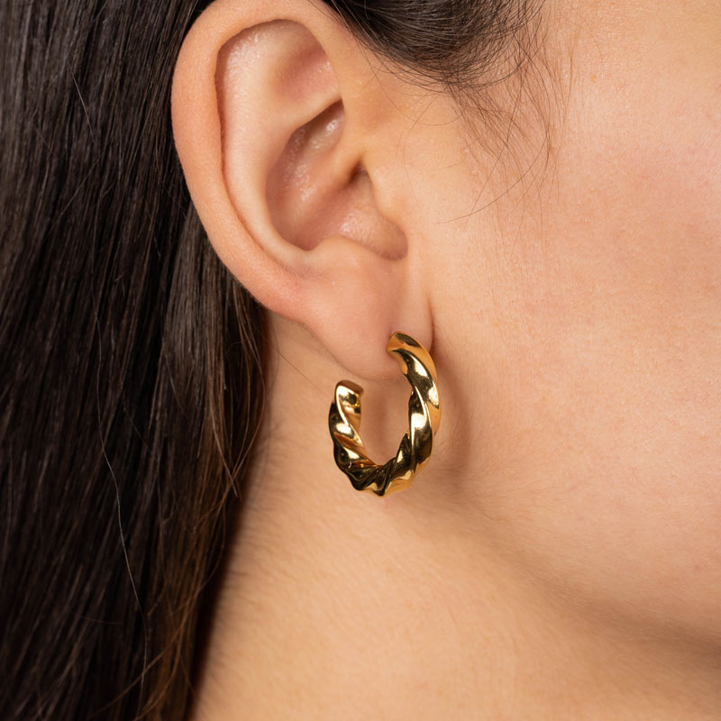 Edelstahl Ohrringe Halka Twist