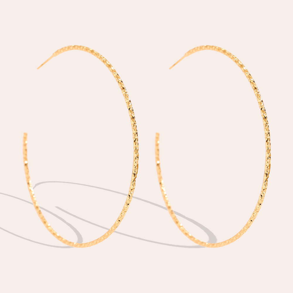 60mm Gedrehte Edelstahl Ohrringe 