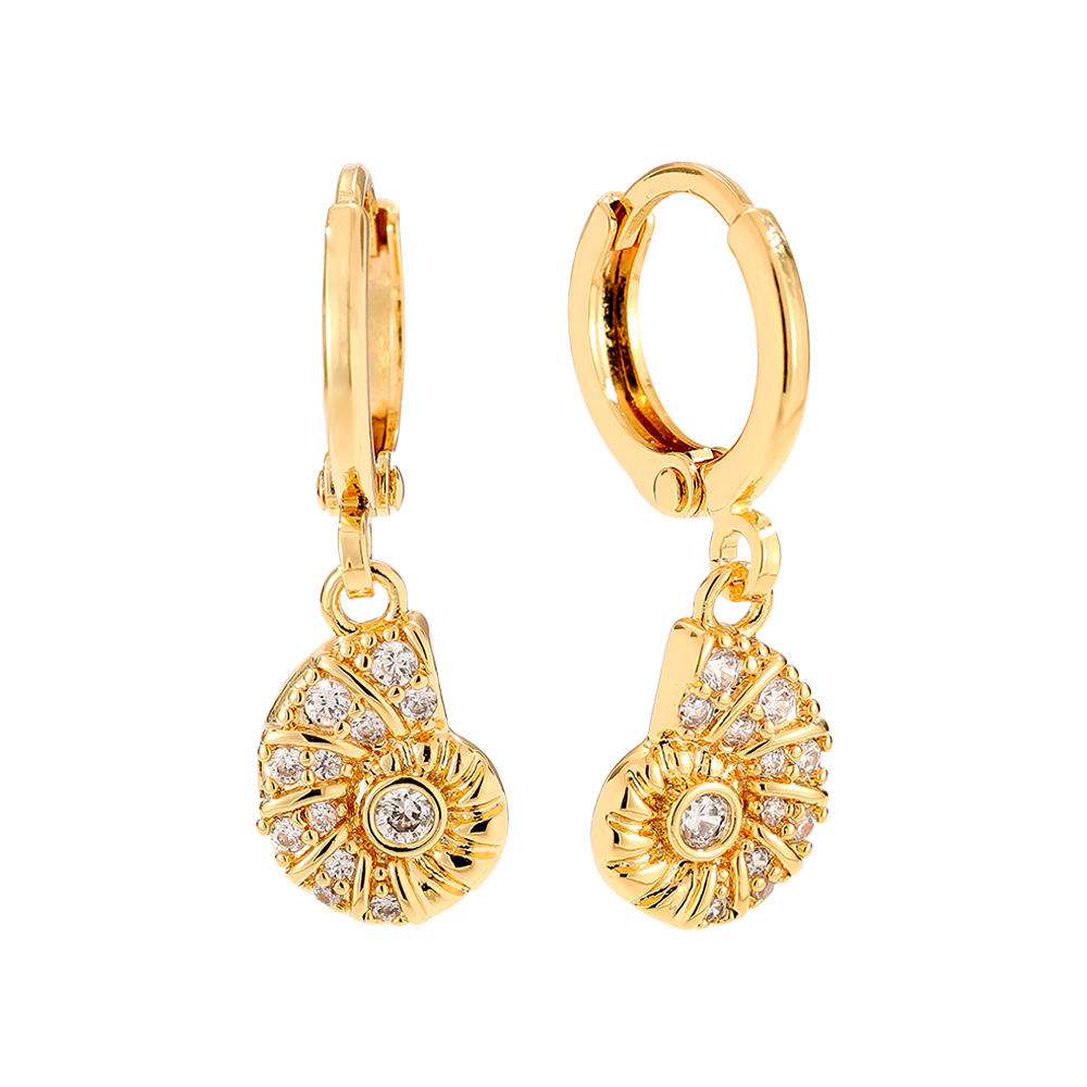 25mm Cute Conch Diamond Vergoldete Ohrringe