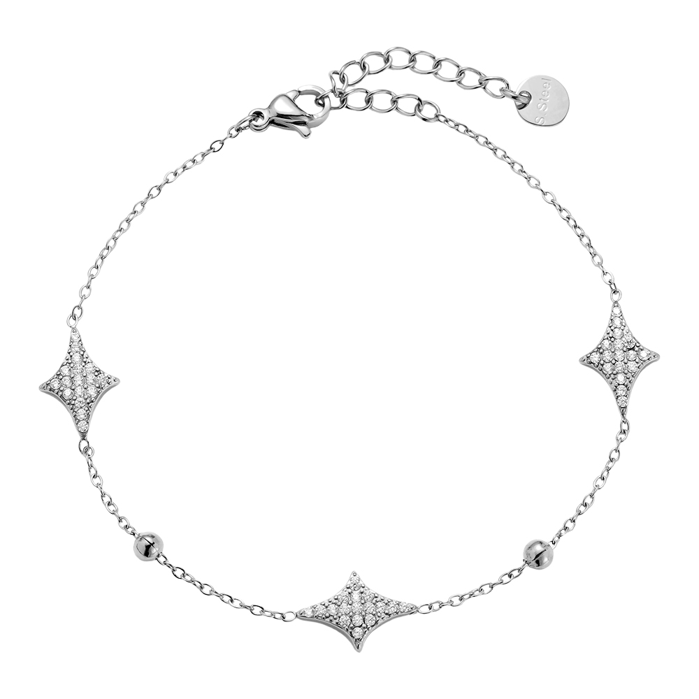 Edelstahl Armkette 16cm Nice Diamond Shape
