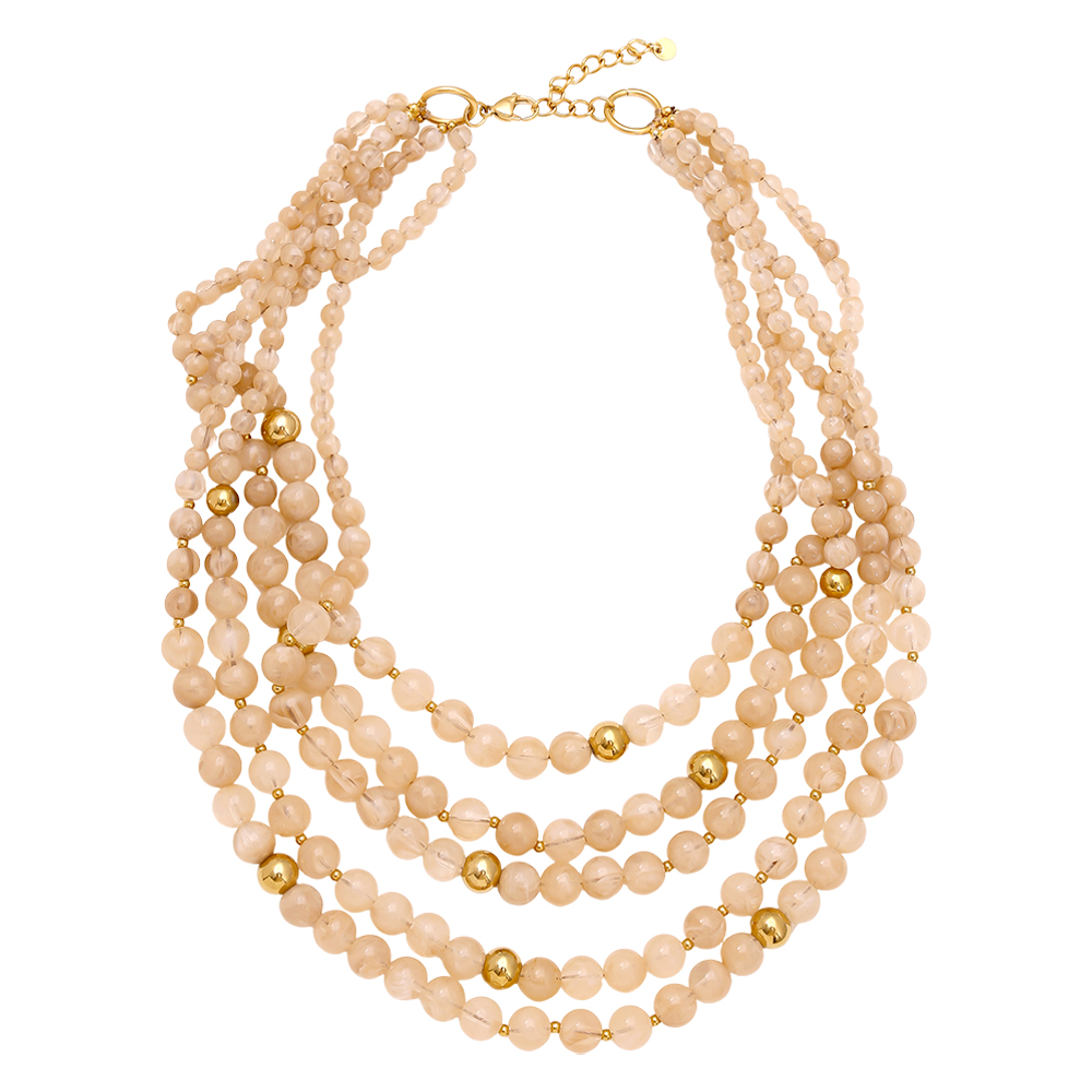 48cm Acrylic Beaded Edelstahl Halsketten