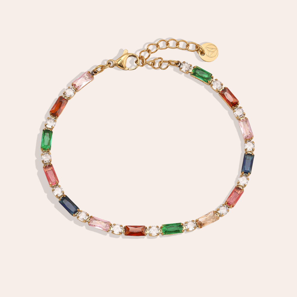 15cm Multi Color Diamond Edelstahl Armkette      