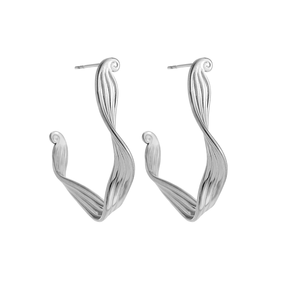 3.3cm Irregularhoop Edelstahl Ohrringe