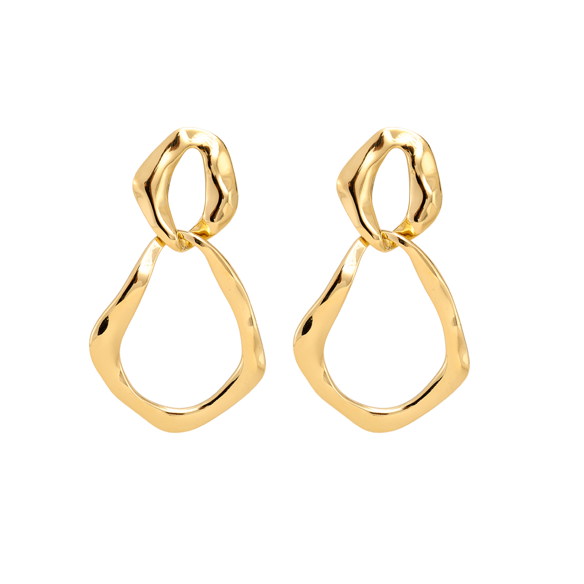 Edelstahl Ohrringe Two Super Shining Irregular Rings
