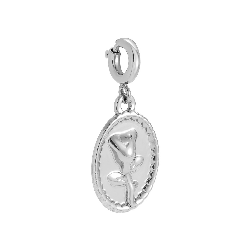 17.5mm Spring Clasp Rose Frame Edelstahl Pendant       