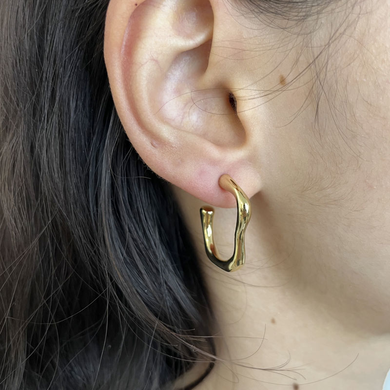 stainless steel earrings Shiny Crooked C