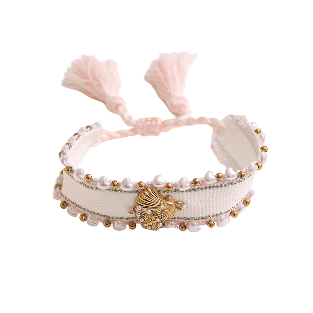 Muschel auf einem Polyesterbeutel Edelstahl Armband