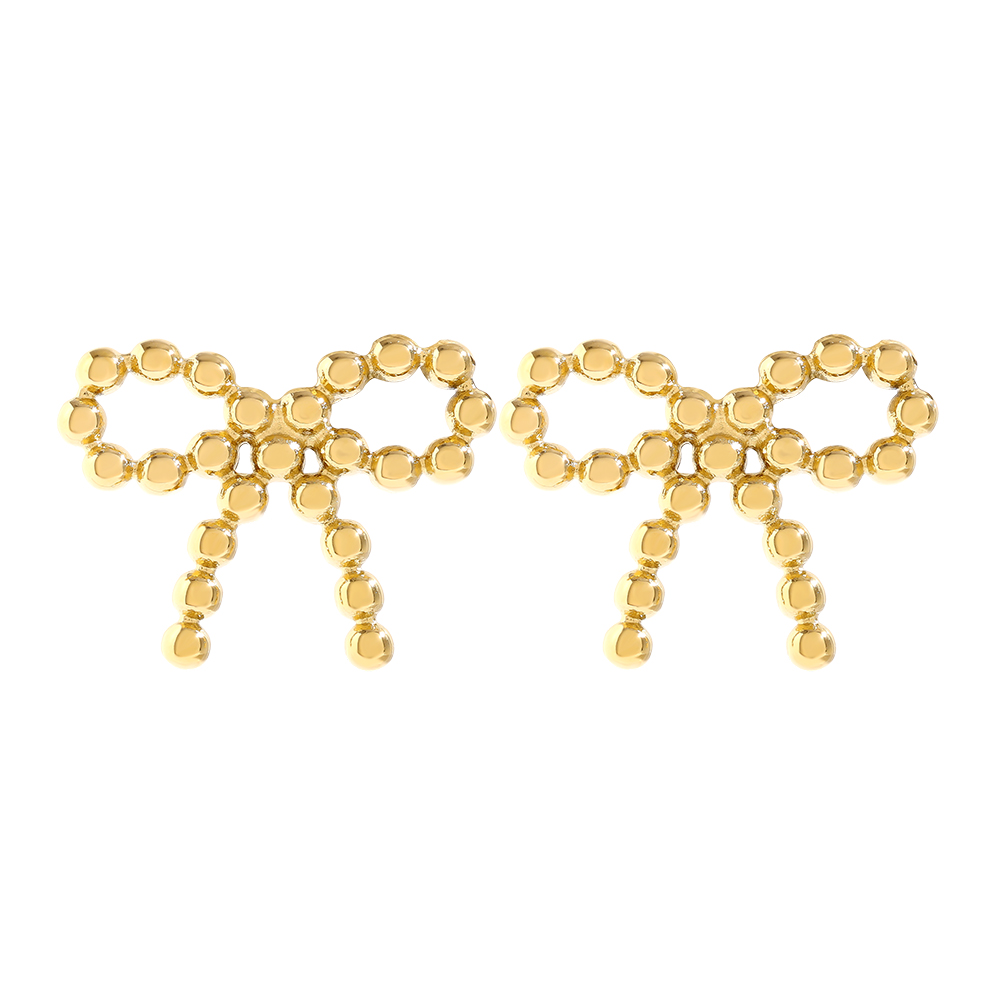 Dot Bowtie Edelstahl Ohrringe   