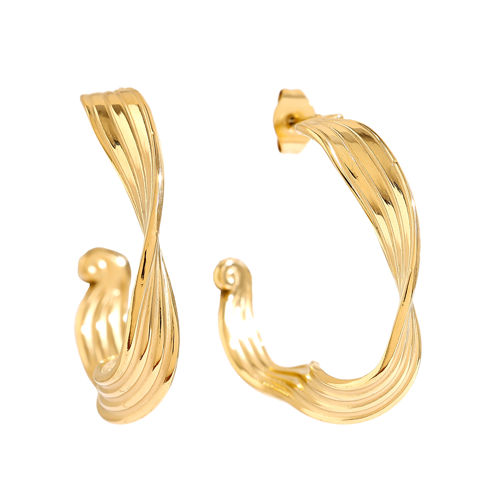 3cm Irregular Hoop Edelstahl Ohrringe   