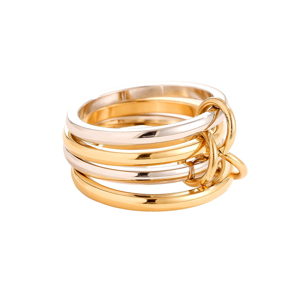 Simple Four Layer Ring Set Edelstahl Ring            