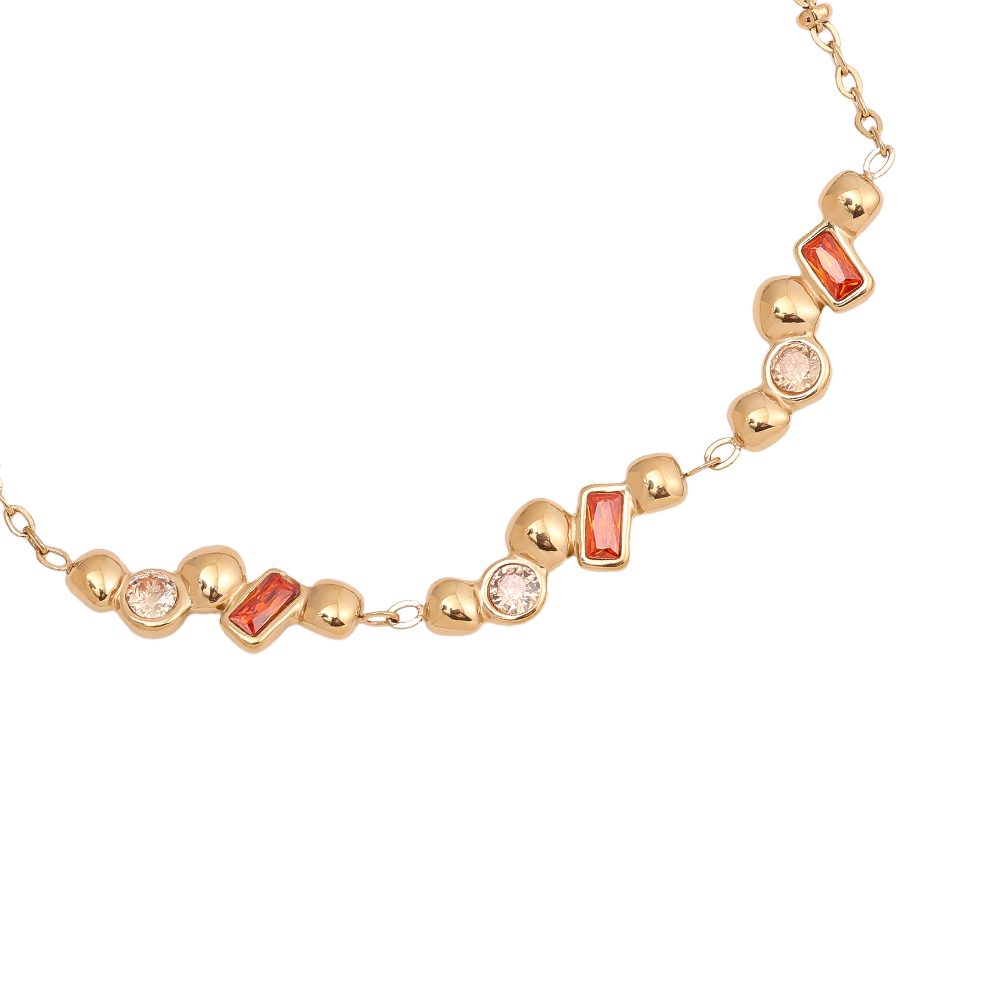 17cm Nice Diamond With Deco Edelstahl Armkette  