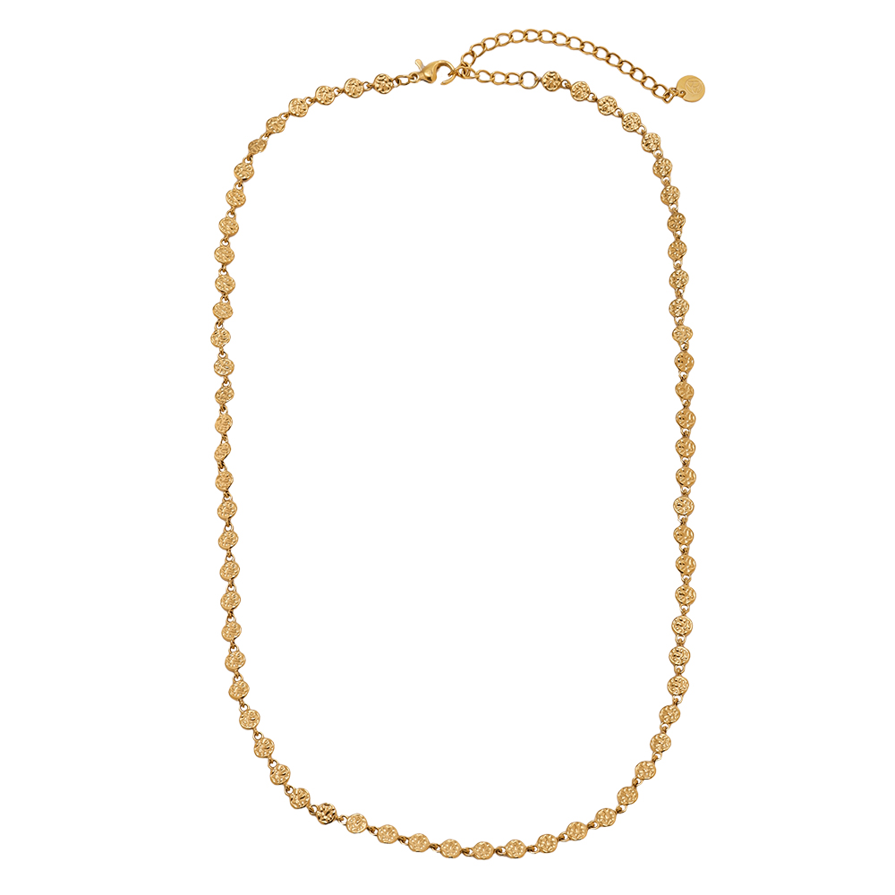 43cm unregelmäßige kleine Scheibe Edelstahl Halskette    