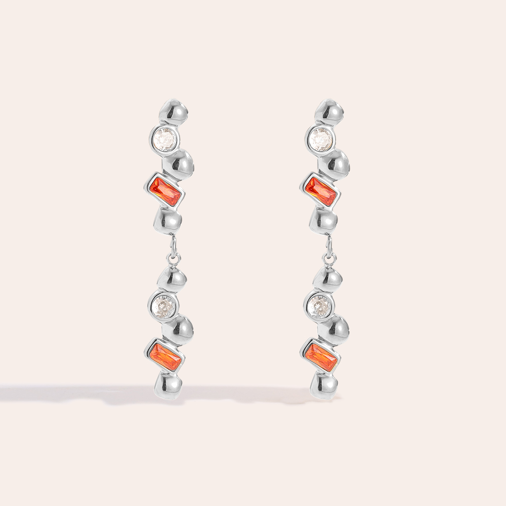 0.6*3.6cm Nice Diamond Long Edelstahl Ohrringe 