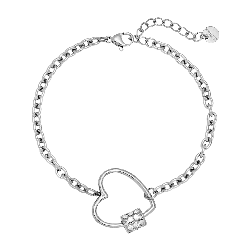 Edelstahl Armkette 16cm Heart And Diamond Deco
