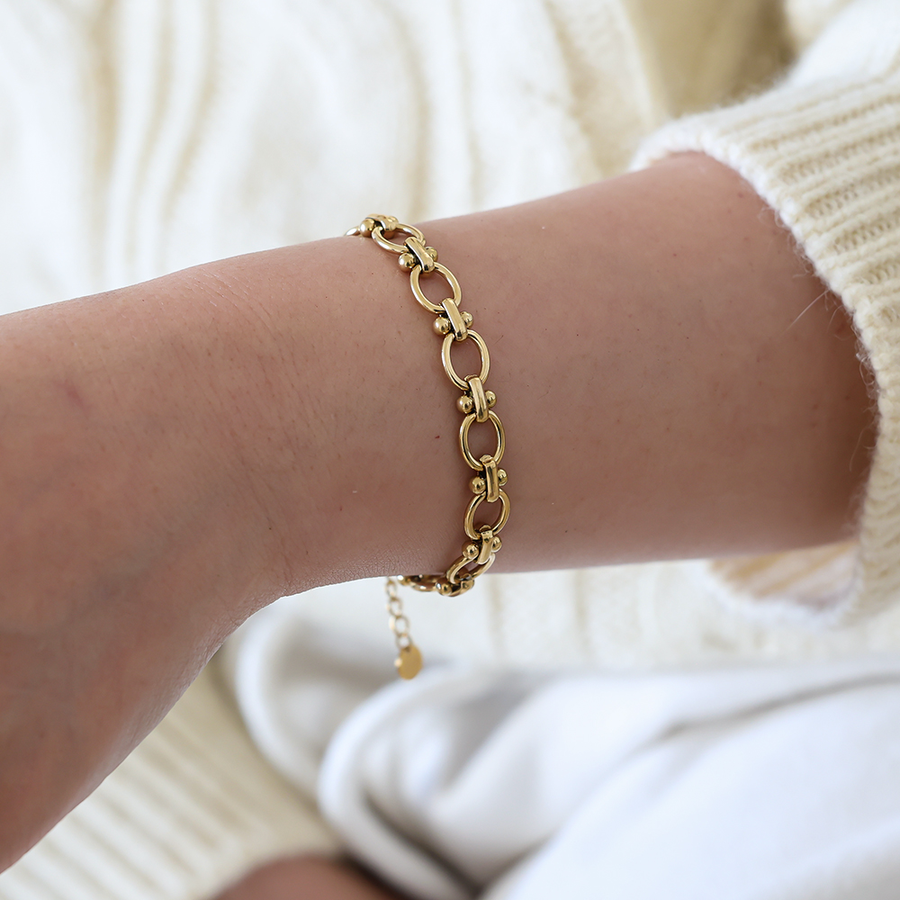 16cm Ringkette Edelstahl Armband   