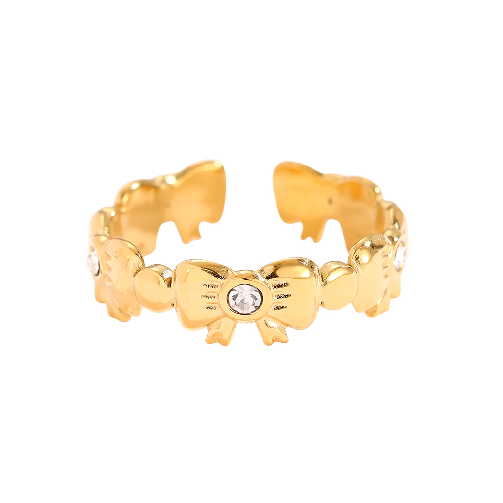Diamond And Bowtie Edelstahl Ring            