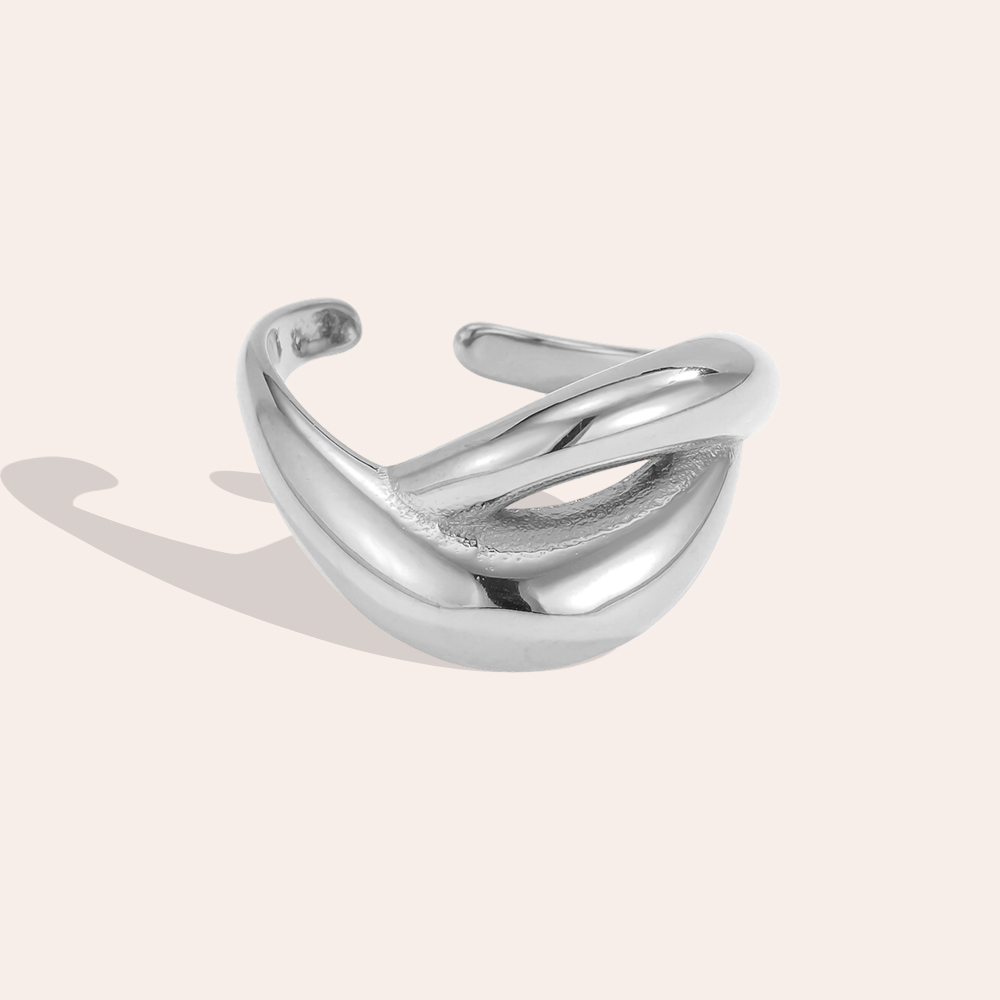 Edelstahl Ring Verstellbarer Kreuzform 