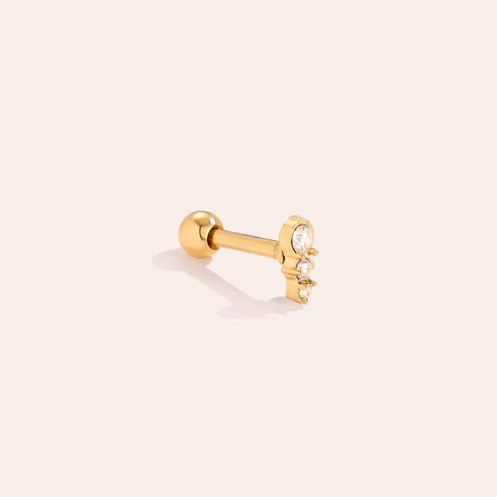 5mm Three Dots Edelstahl Piercing      