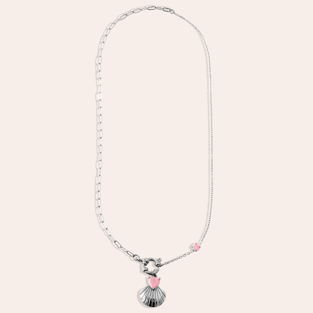43cm Diamond Shell Edelstahl Halskette