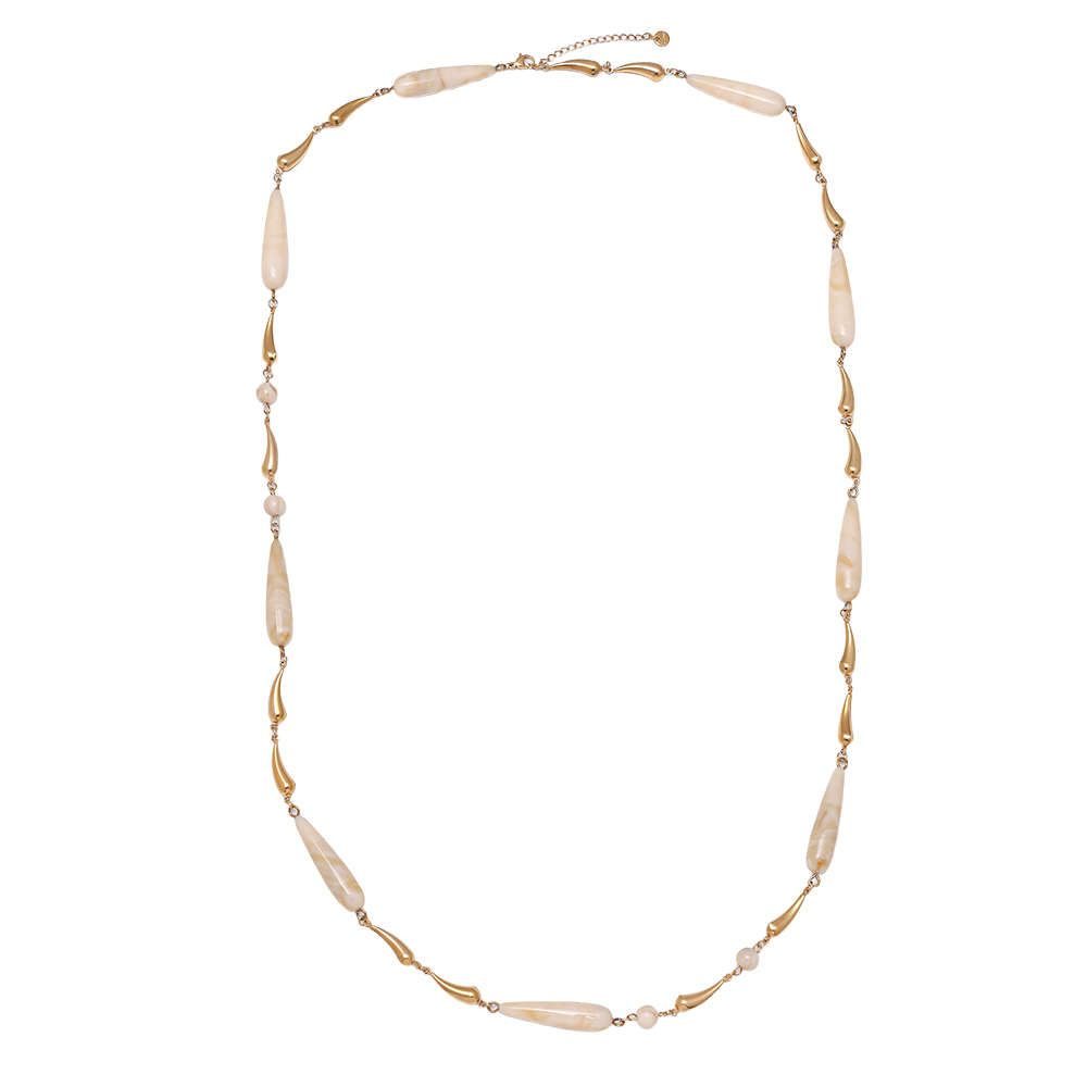 97cm Long Drop Resin Edelstahl Halsketten   