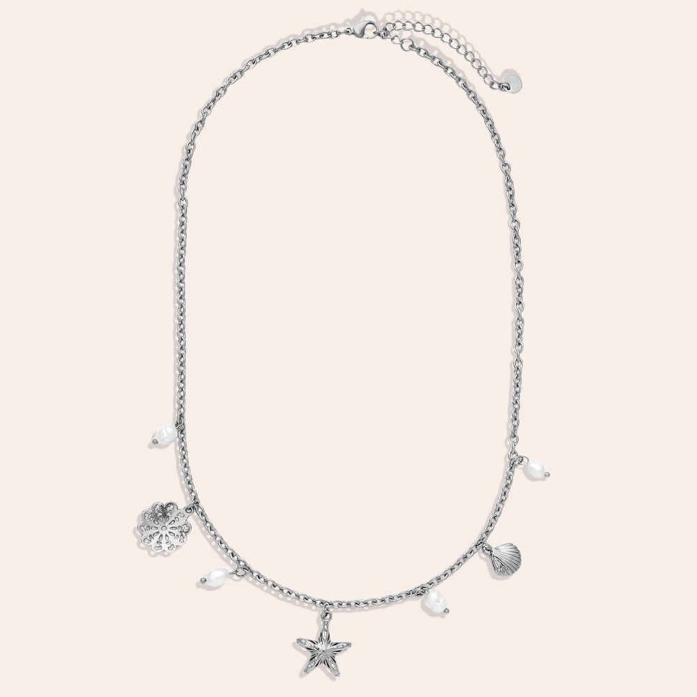42cm Pretty Ocean And Pearl Edelstahl Halskette  