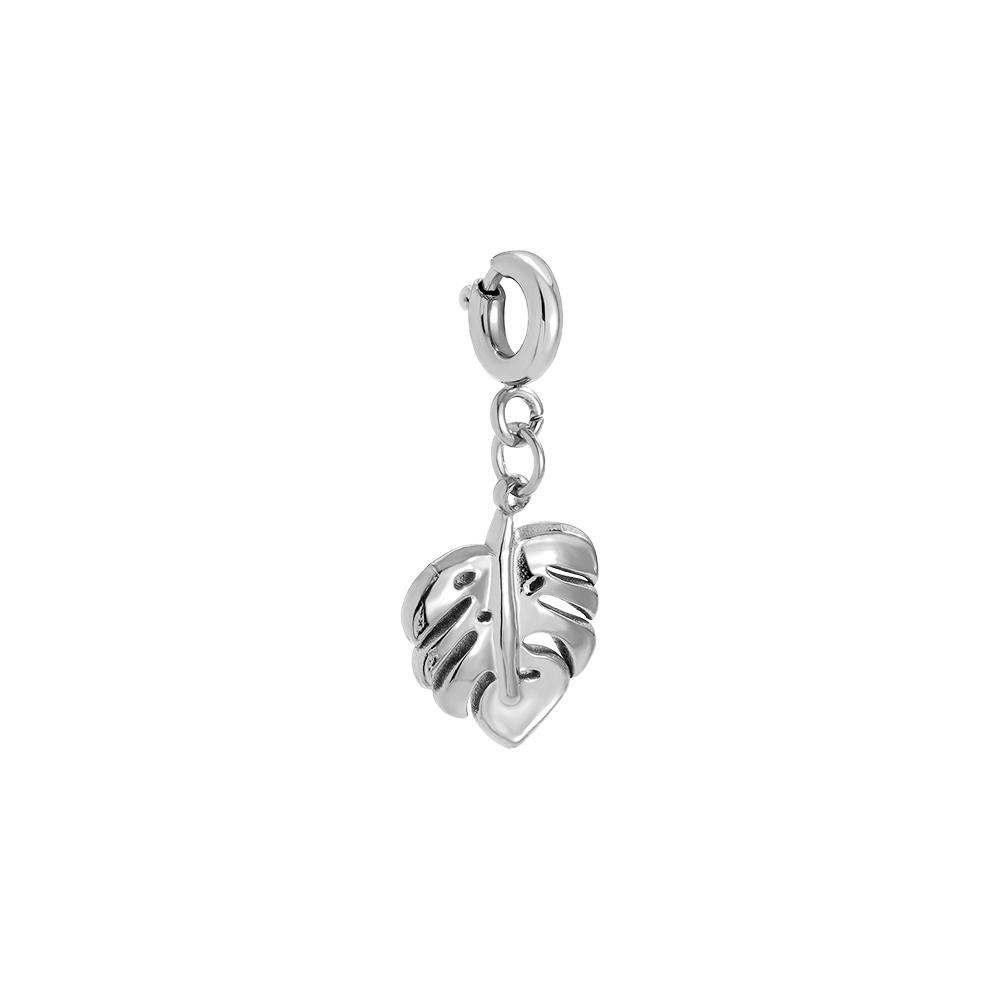 10*18mm Spring Clasp Simple Leaf Edelstahl Pendant        