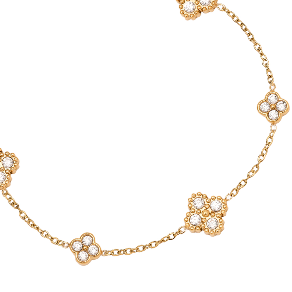 15cm Nice Lucky Flower Edelstahl Armkette     