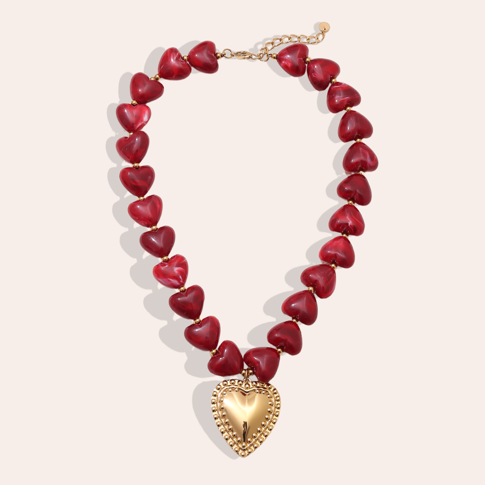 45cm Acrylic Heart Chian Edelstahl Halsketten 