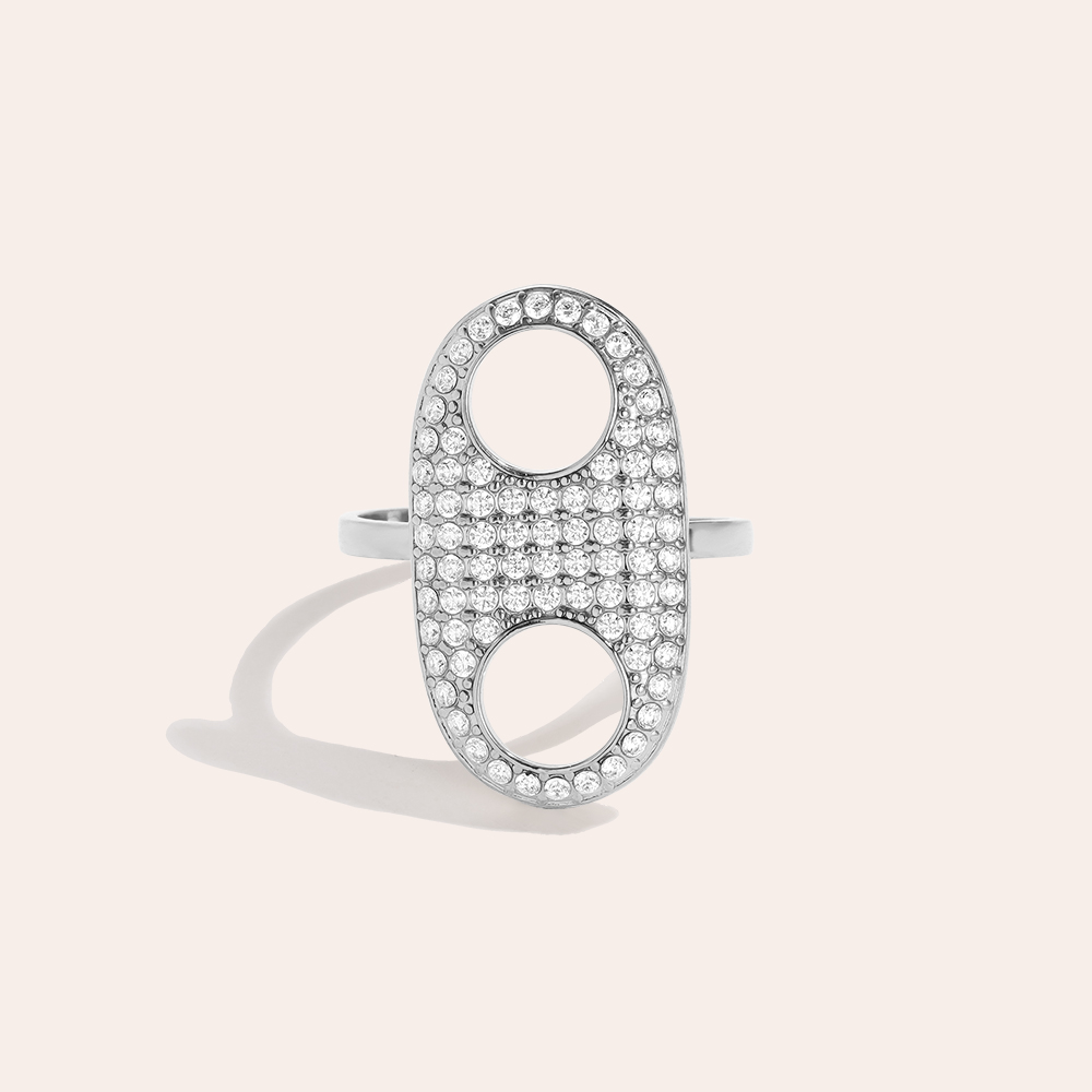 Great Pig Nose Diamond Edelstahl Ring     