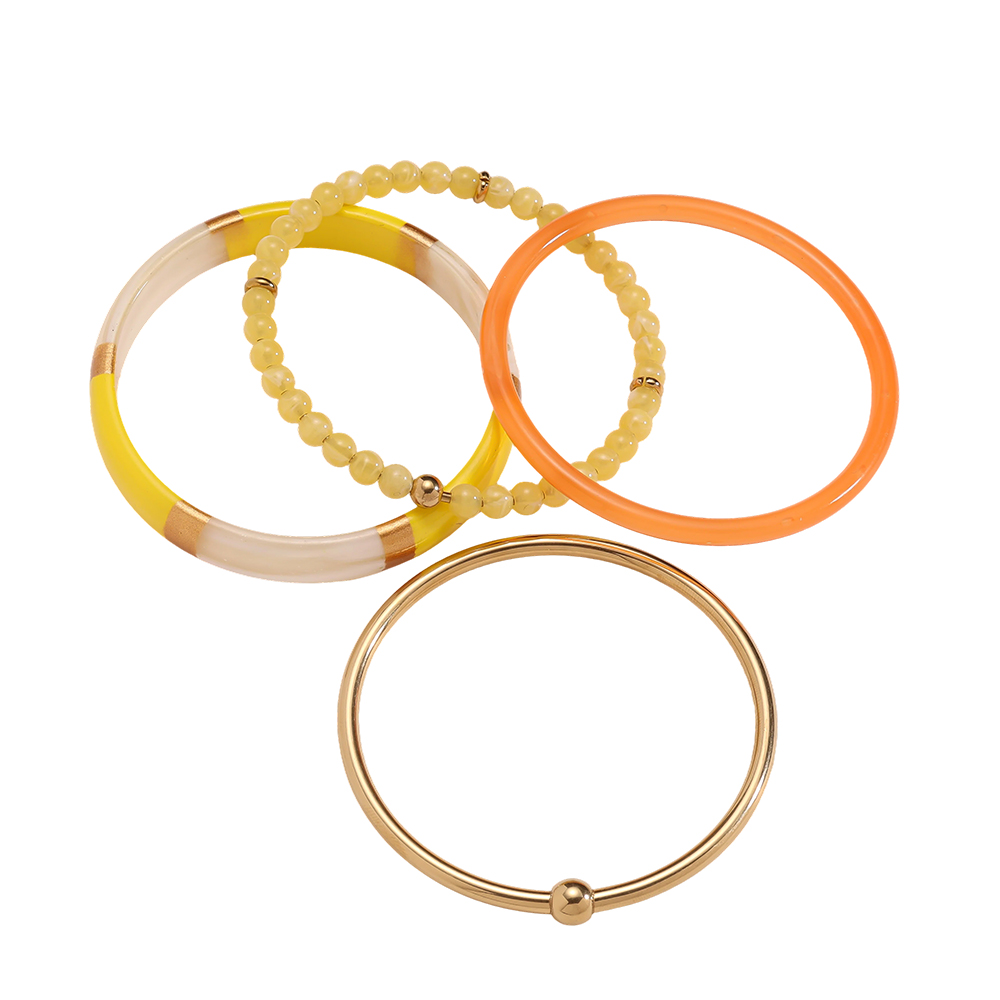 Edelstahl Armreif Set 6.5cm Breite 4er Acryl  