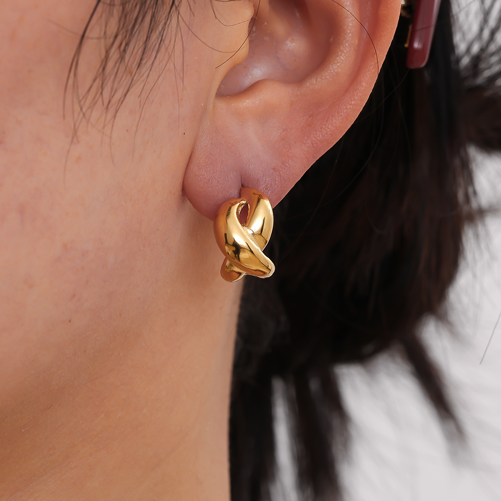 23mm Knoten Edelstahl Ohrringe