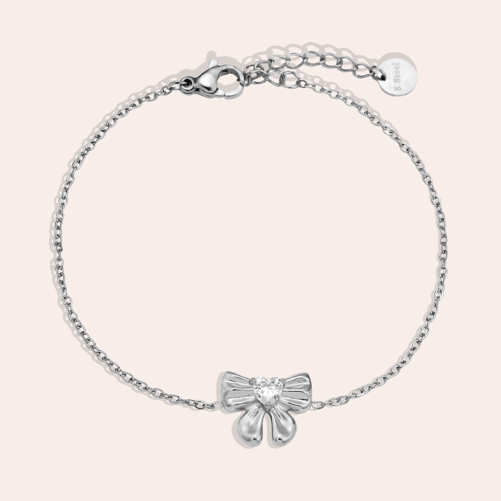 16cm Sweet Bowtie With Diamond Edelstahl Armband     