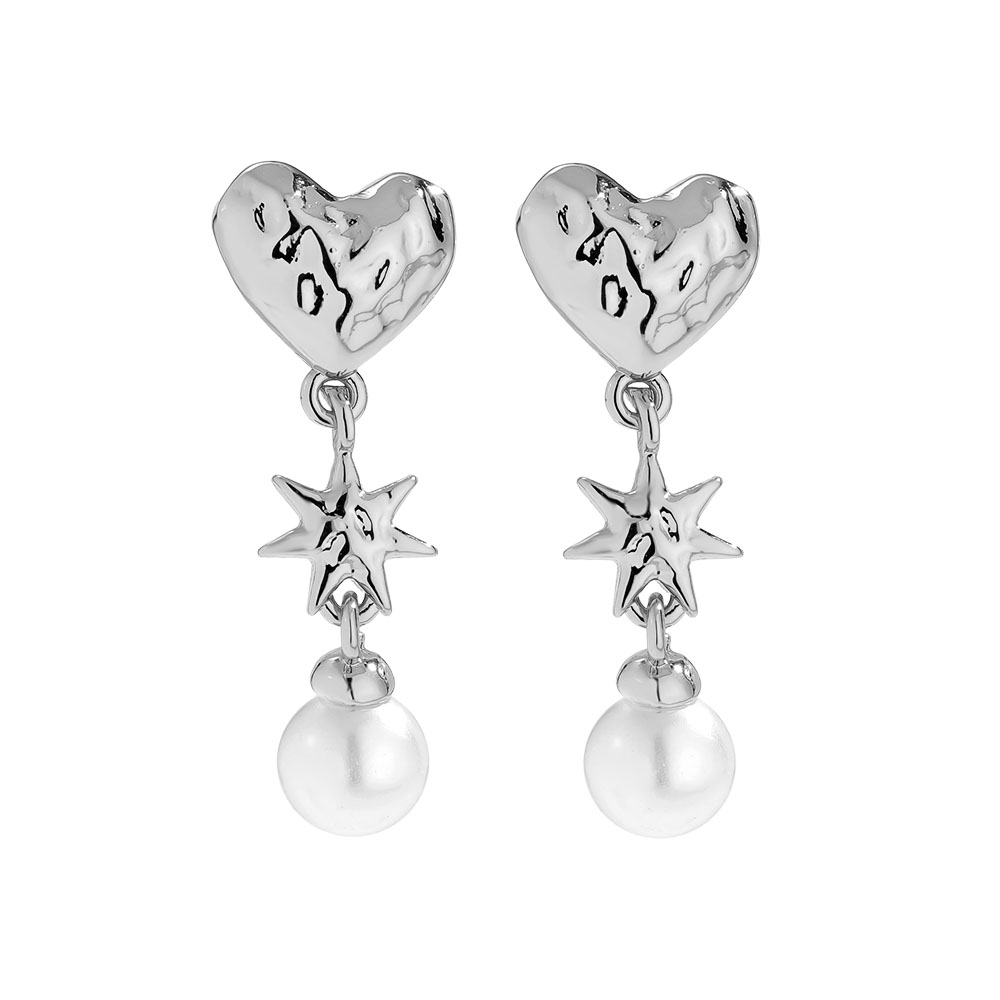 22mm Heart And Pearl Vergoldete Ohrringe 