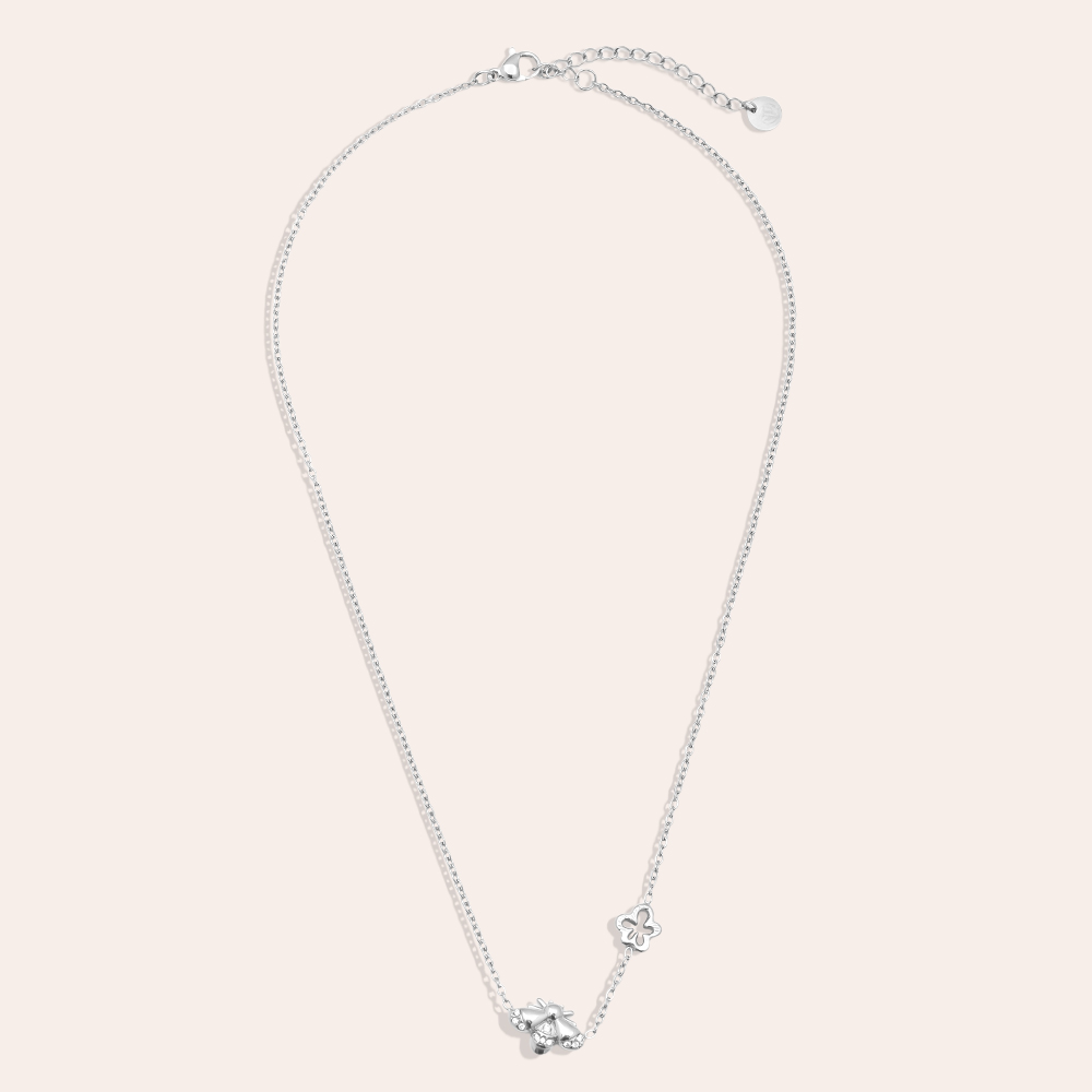 40cm Strassstein Bienen Edelstahl Halskette