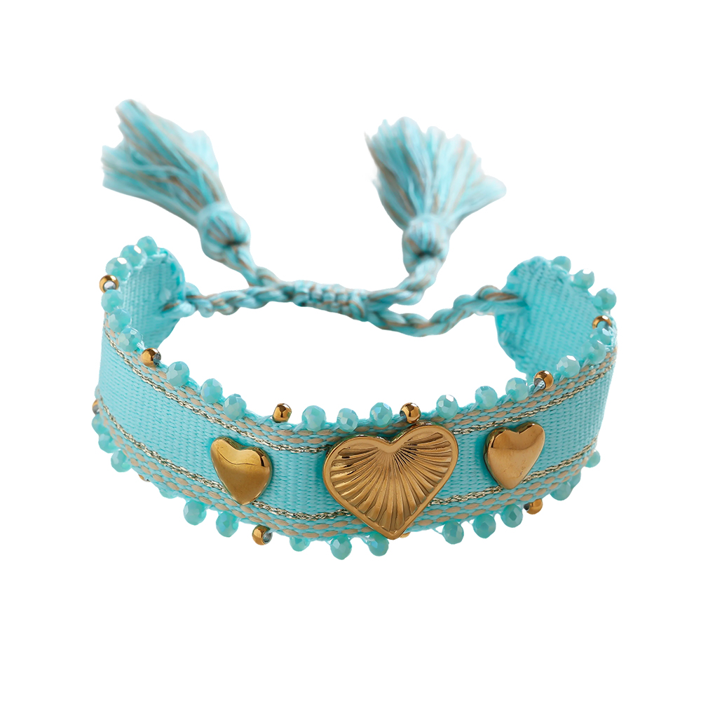 Herz auf einem Polyesterbeutel Edelstahl Armband   