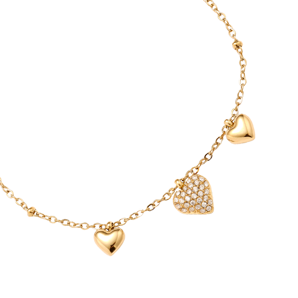 17cm Many Sweet Hearts Edelstahl Armkette     