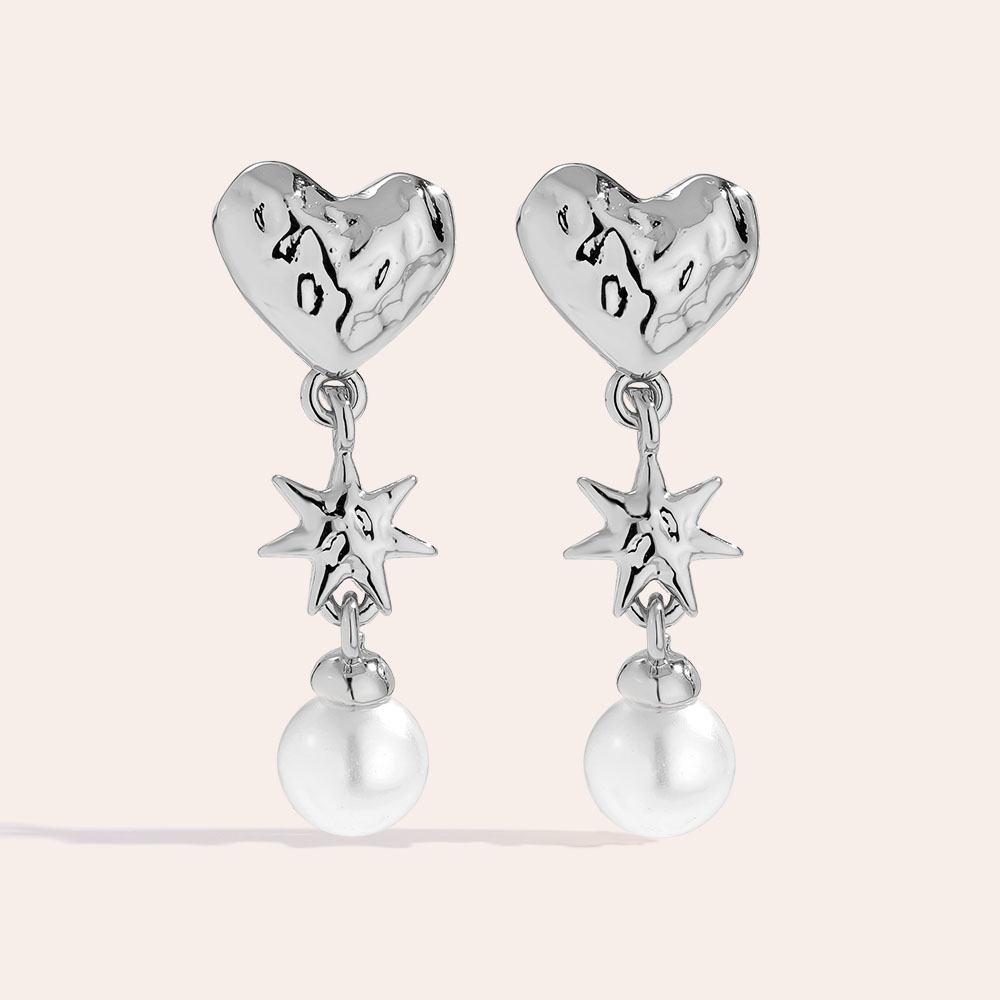 22mm Heart And Pearl Vergoldete Ohrringe 