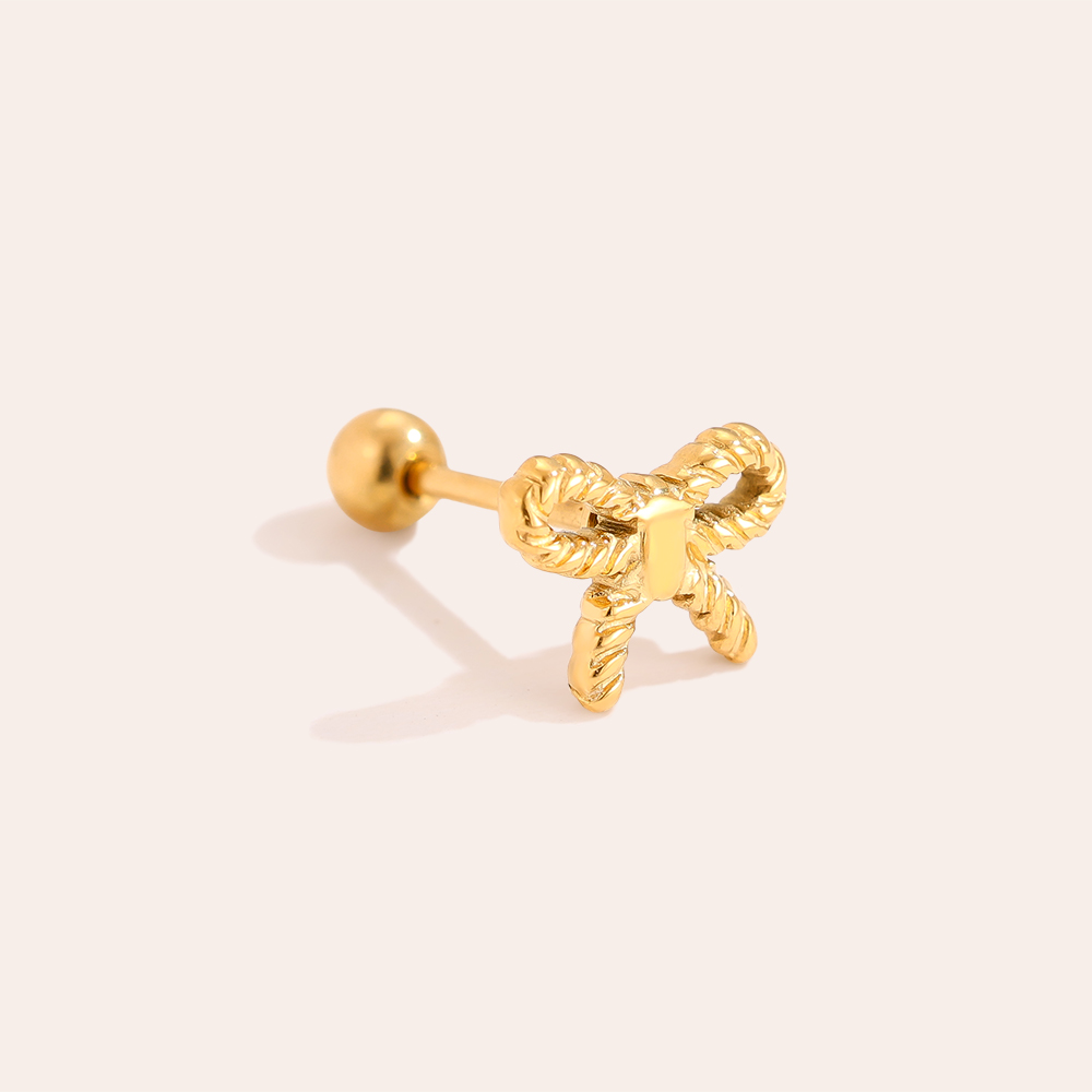 6mm Twist Bowtie Edelstahl Piercing       
