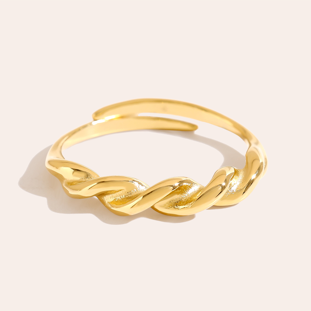 Fine Twist Edelstahl Ring    