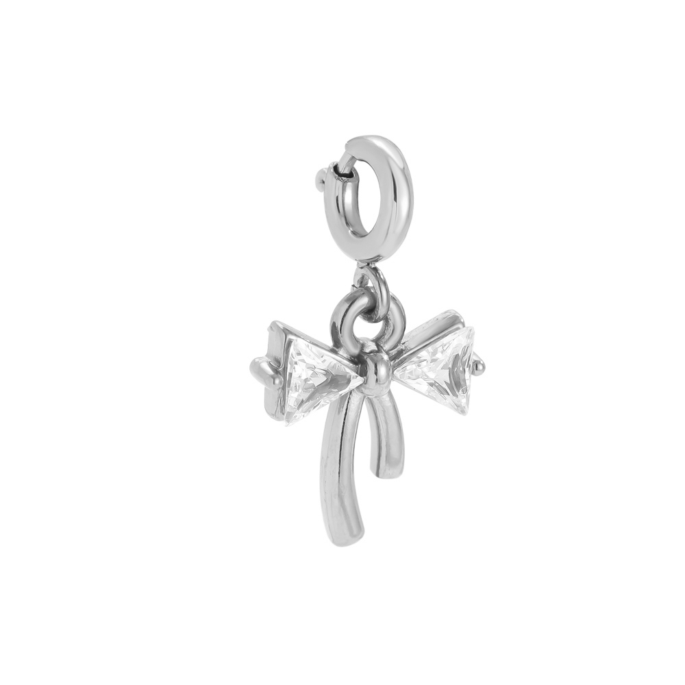 13.4mm Spring Clasp Nice Diamond Bowtie Edelstahl Pendant 13.4mm Spring Clasp Nice Diamond Bowtie Edelstahl Pendant