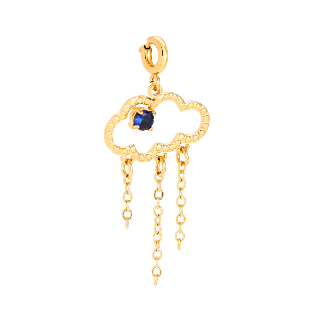 3cm Spring Clasp Cloud With Chain Edelstahl Pendant       