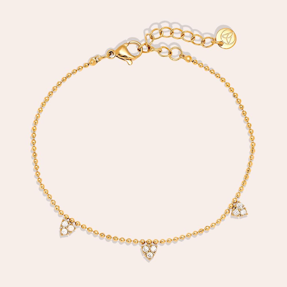 Edelstahl Armkette 15cm Diamond Dots